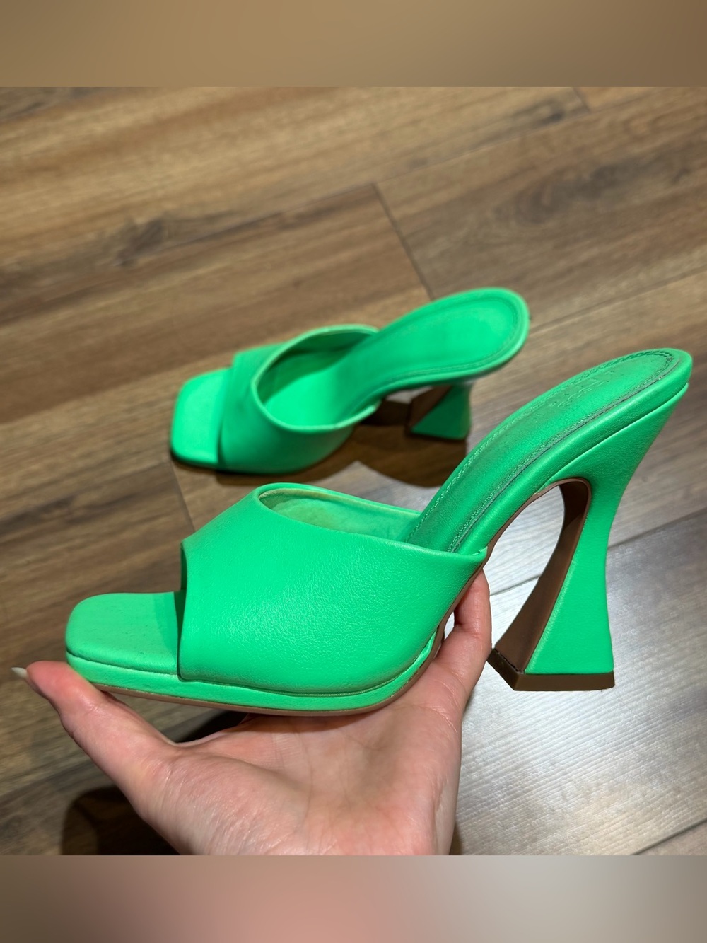 ASOS Green Open-Toe High Heel Slide for Women